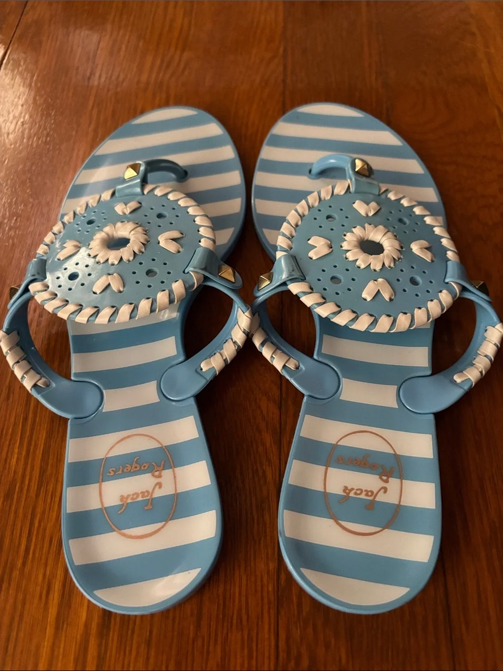 JACK ROGERS GEORGICA STRIPED JELLY SANDALS SANDALS